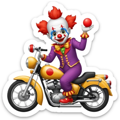 motorcycle-riding clown  sticker