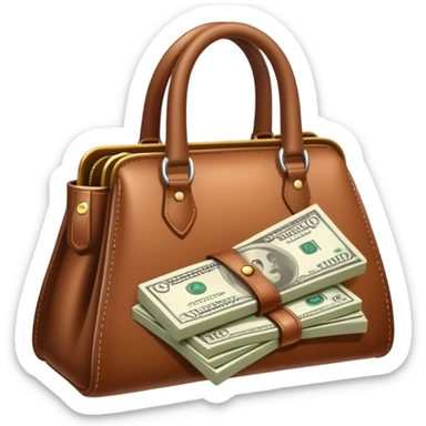 hand bag of money sticker