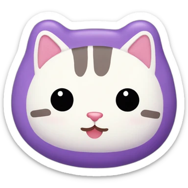 purple rice cake mochi cat sticker