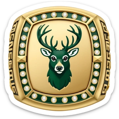 Milwaukee bucks championship ring facing front sticker