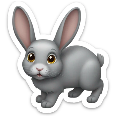 Lapin bélier gris sticker