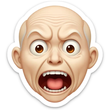 face screaming in fear sticker