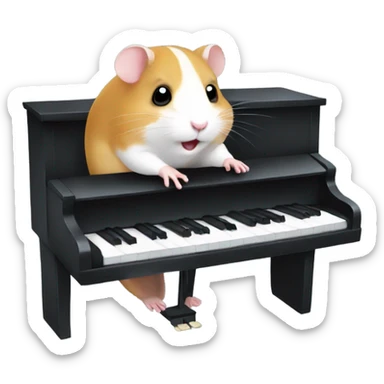 Hamster playing the piano  sticker