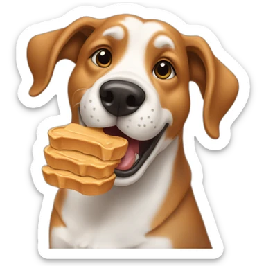 dog licking peanut butter sticker
