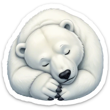 Polar bear sleeping sticker