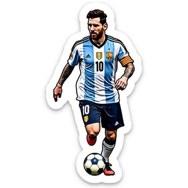 Lionel Messi soccer player with Argentine jersey number 10 sticker