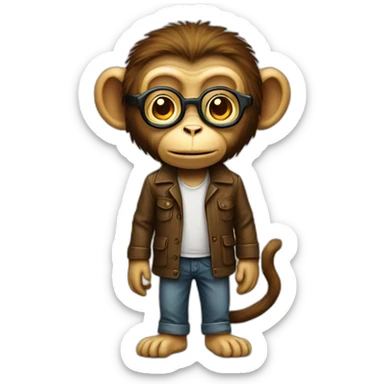 monkey genius full body sticker