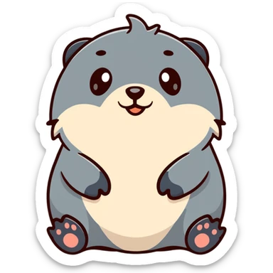 adorable mole with big front paws sticker