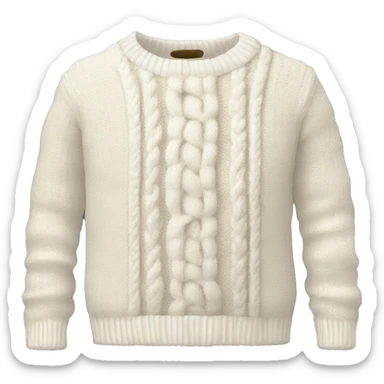 White cable knit sweater sticker