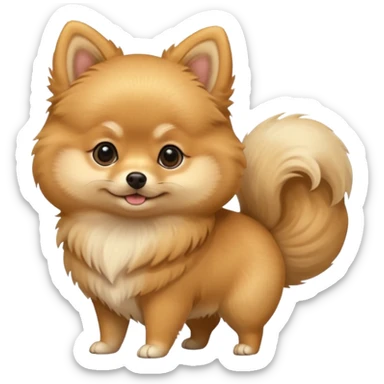 Create a cute tiny golden pomerania small not so furry sticker