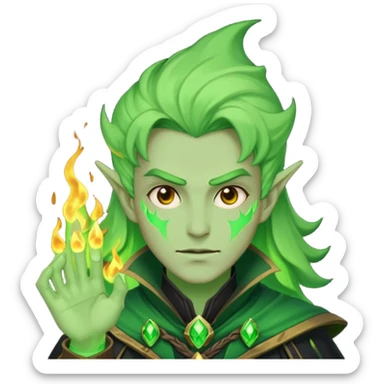 green fire warlock sticker