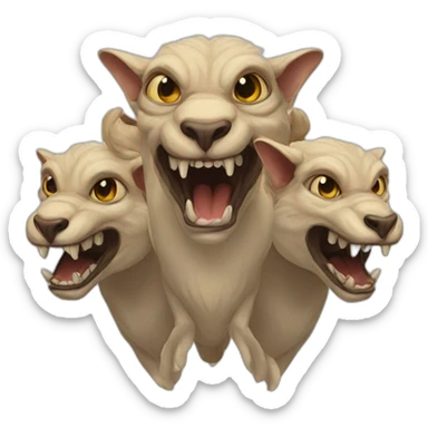 three headed chimera sticker