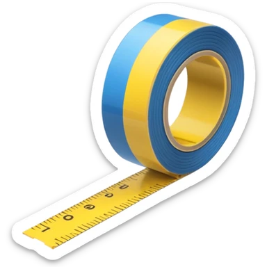  rolled out measure tape smaller, his line is short but rolled out different color sticker