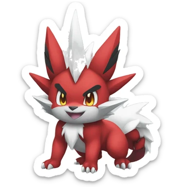 Full body cute cool Guilmon-Zoroark-Zangoose sticker