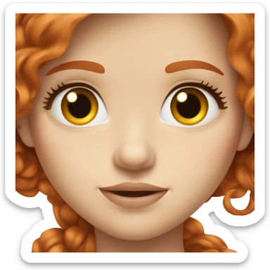 Gorgeous redhead girl with long eyelashes and brown eyes sticker