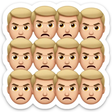 10 Caucasian brothers in bible story with jealous angry faces sticker