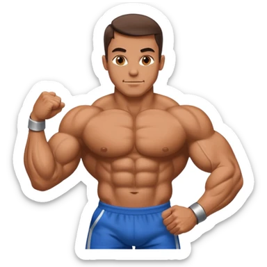 bodybuilder posing sticker