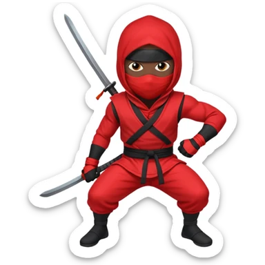 black skin ninja red clothes sticker
