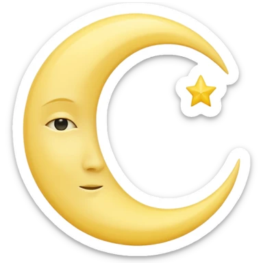 The crescent moon faceless sticker
