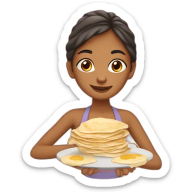 Fille qui fait des crepes sticker