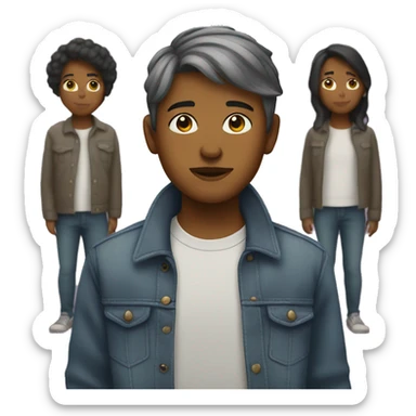 nonbinary standing by themself forward facing sticker