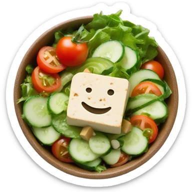 Tofu salad In cute bowl sticker