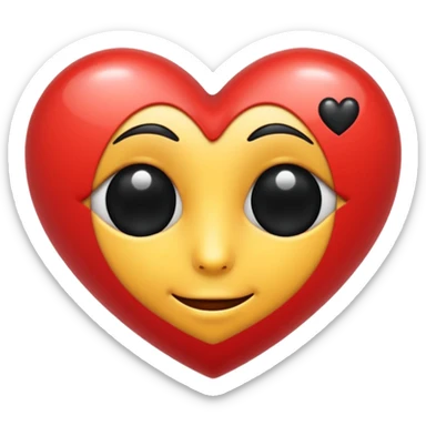 Heart eye emoji with black hearts  sticker