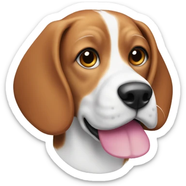 The beagle with pink spots on his nose and white spot on the right side of the muzzle  sticker
