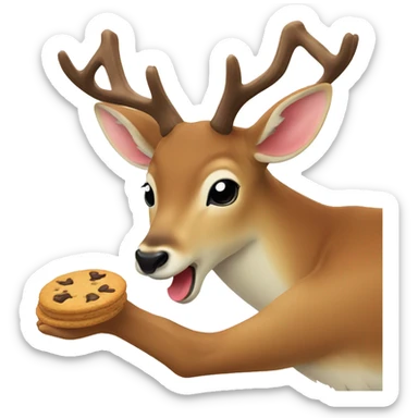 Deer from Japan eating cookie sticker