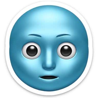 "blue 3D side eye emoji, sigma judging look, cold phonk style, high detail" sticker