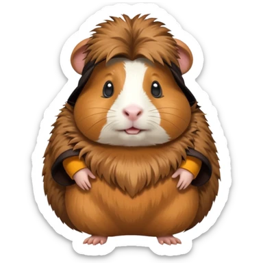 Guinea pig with costume sticker
