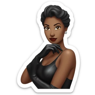 Black Latex gloves elegant woman sticker