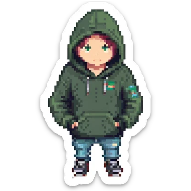 red team hacker wearing a hoodie sticker