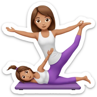 Pilates brown hair girl sticker