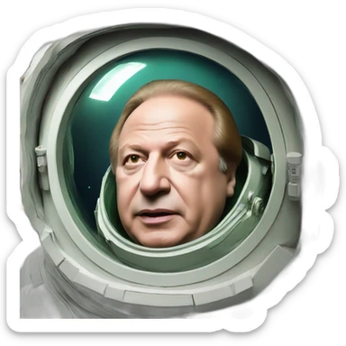 nawaz sharif in space sticker