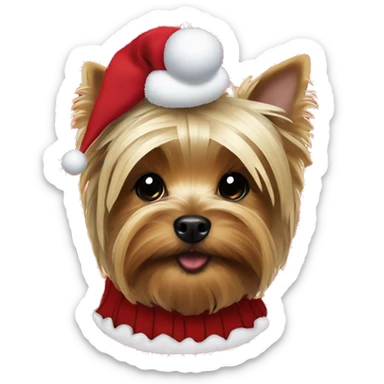 yorkshire terrier wearing christmas jumper sticker