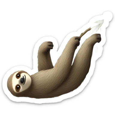 A sloth climbing a mountain  sticker