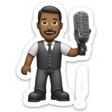 Men working microphone sticker