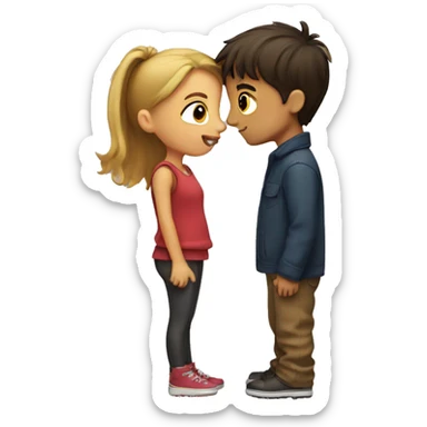 Girl kissing a boy sticker