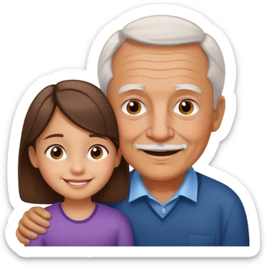 Abuelito blanco con su nieta pequeña morena sticker