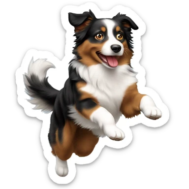 Jumping Australian shepherd over anvil sticker