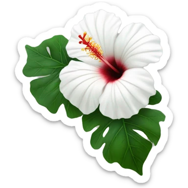 white hibiscus flower sticker