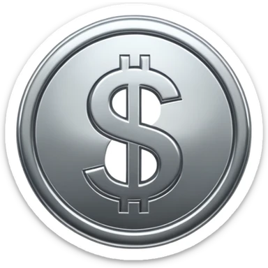 $ dollar metal symbol sticker