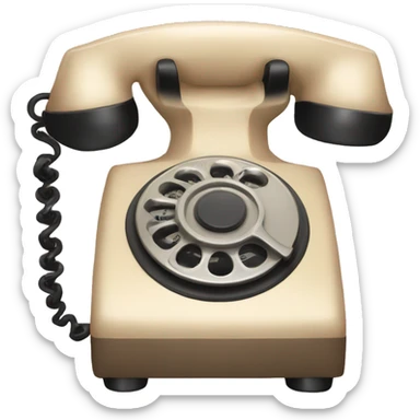Rotary phone beige sticker