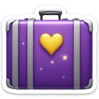  A suitcase without a handle, symbolizing a cumbersome or unnecessary business process.purple heart with sparkles sticker