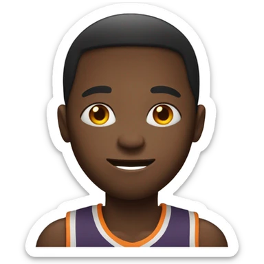 African american with a basketball sticker