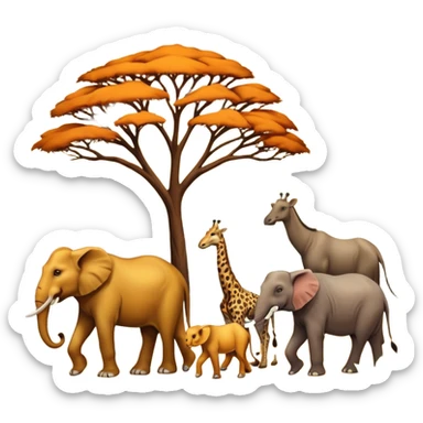 the big five - a lion, leopard, elephant, buffalo and giraffe sticker