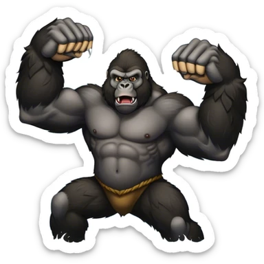king kong gorilla fighting a cyclone hurricane sticker
