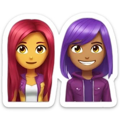 Mixez Robin and Starfire teen Titan go  sticker