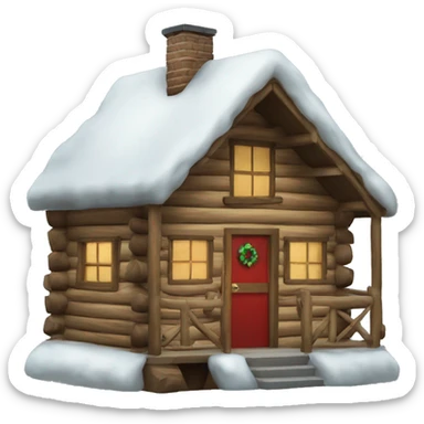 Christmas cabin sticker